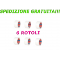 NASTRO ADESIVO PPL 28 COLORE BIANCO ALTA QUALITA' - 6 ROTOLI - SPEDIZIONE GRATIS