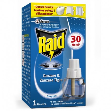 RAID INSETTICIDA DIFFUSORE E RICARICA LIQUIDA 30 NOTTI