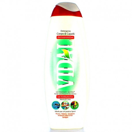 VIDAL BAGNOSCHIUMA DERMOPROTETTIVO CON ANTIBATTERICO CORPO & CAPELLI MENTA & LIME 500 ML