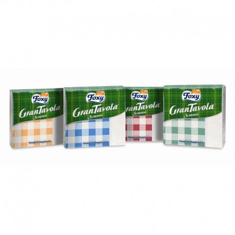 FOXY GRAN TAVOLA 43 TOVAGLIOLI 33X33 2 VELI CARTA SCOZZESE ASSORTITI