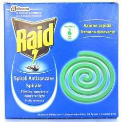 RAID INSETTICIDA SPIRALI ANTIZANZARE 10 PZ